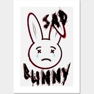 Sad Face Bunny Posters and Art